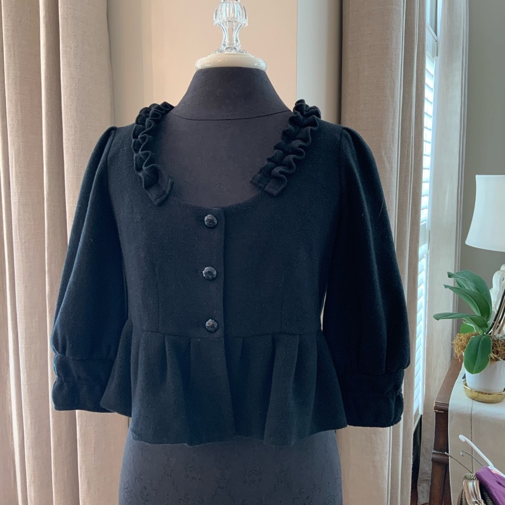Anthropologie black cape jacket